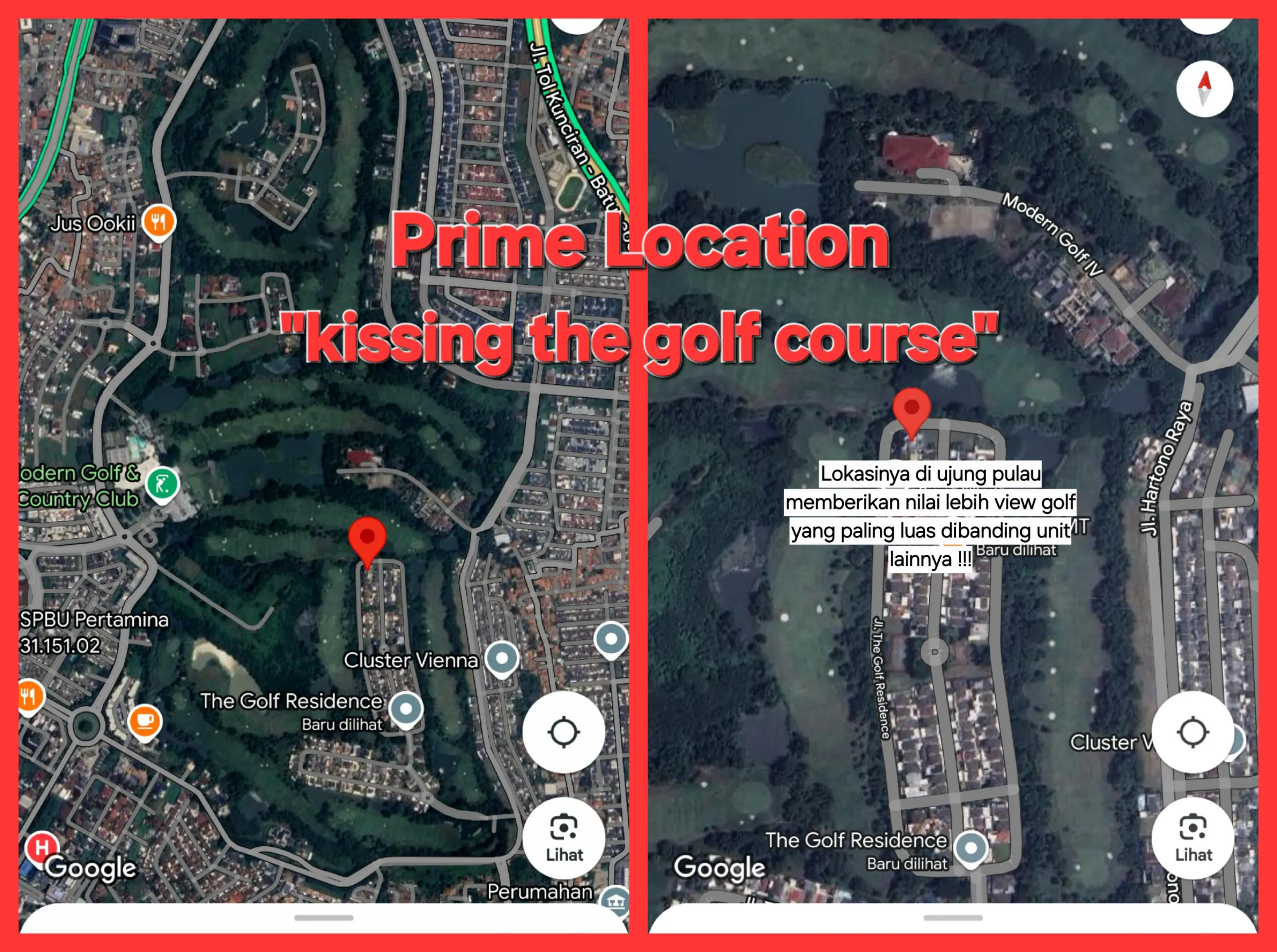 Lokasi unit Rumah The Golf Residence