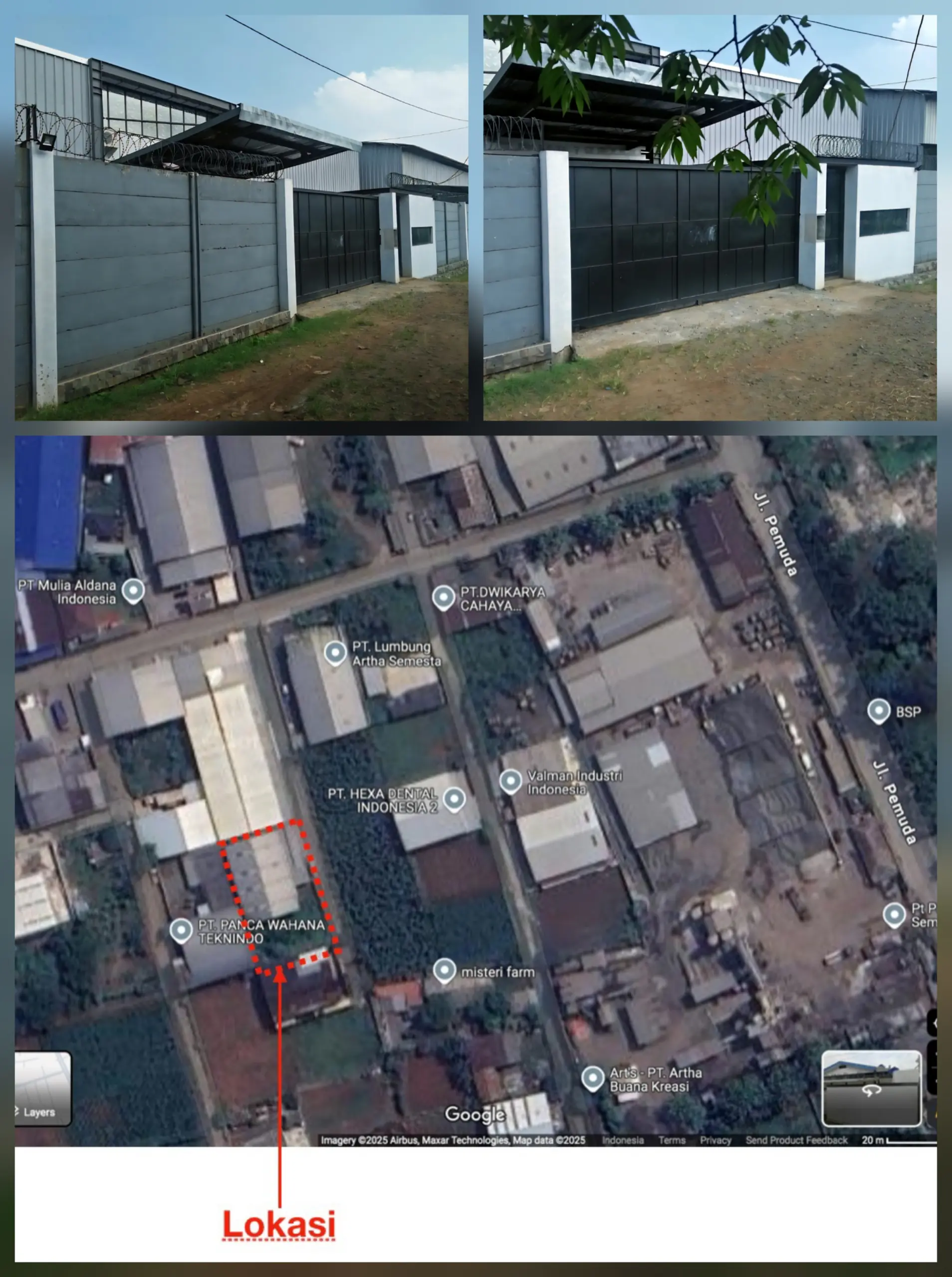 LOKASI GUDANG BEKAS KONVEKSI DI GUNUNG SINDUR BOGOR