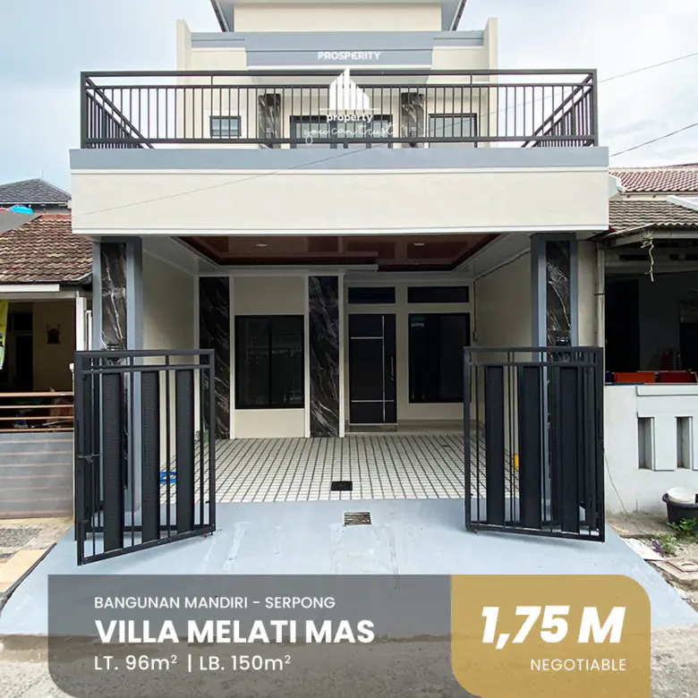 Rumah Modern Bangunan Mandiri di Villa Melati Mas Serpong Tangerang