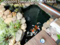 Terdapat kolam iklan koi di dalam rumah cluster Aristoteles Gading Serpong