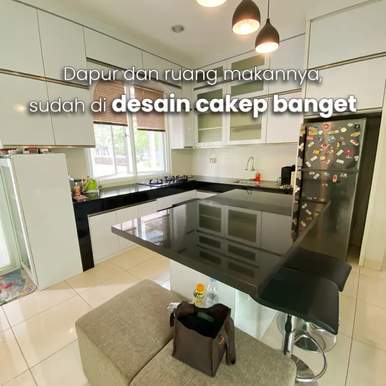 Dapur bersih di dalam rumah cluster Anila House Vanya Park BSD