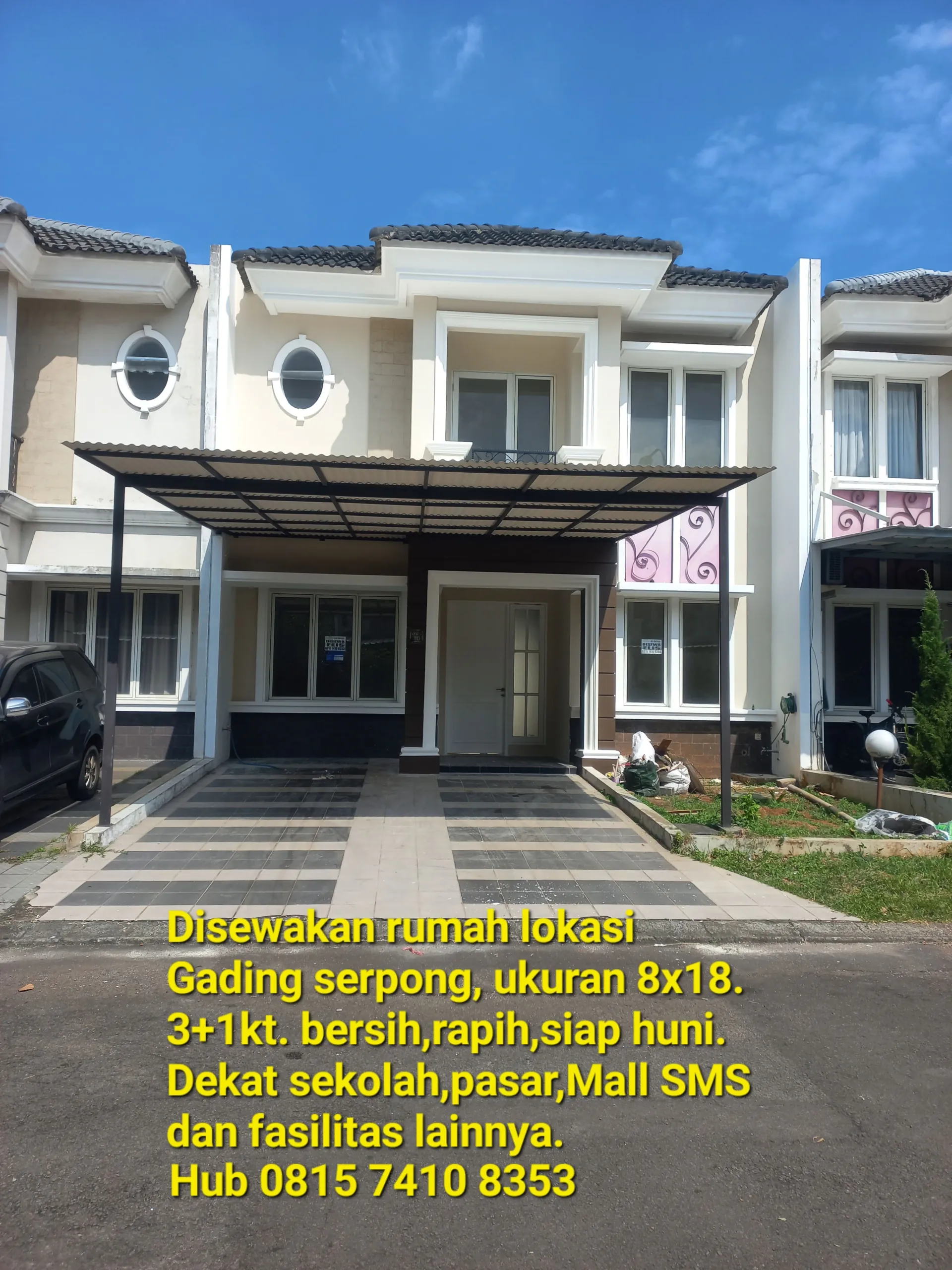 Disewakan rumah di cluster lavender gading serpong