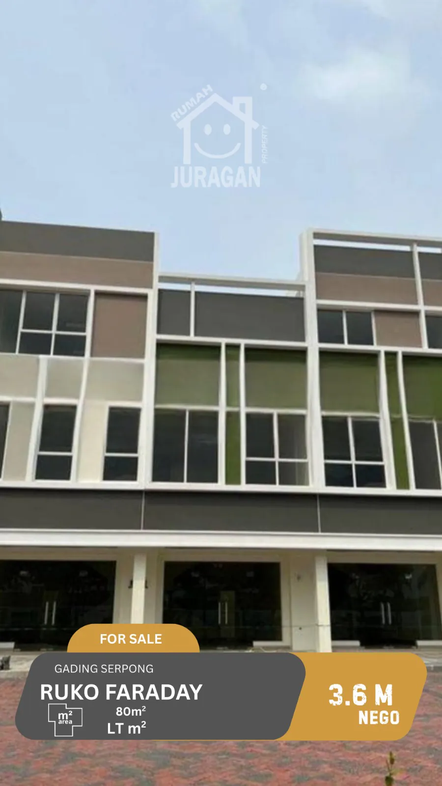 RUKO DIJUAL FARADAY 3 LANTAI GADING SERPONG SATULISTING.com