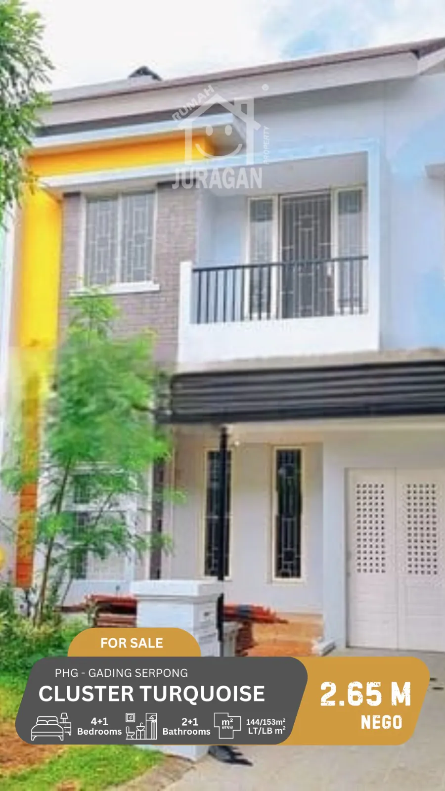 RUMAH DIJUAL 2LANTAI TURQUOISE PHG GADING SERPONG SATULISTING.com