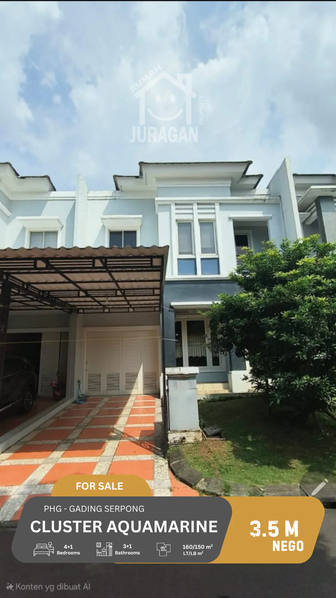 DIJUAL CEPAT RUMAH 2 LANTAI AQUAMARINE PHG - GADING SERPONG SATULISTING.com