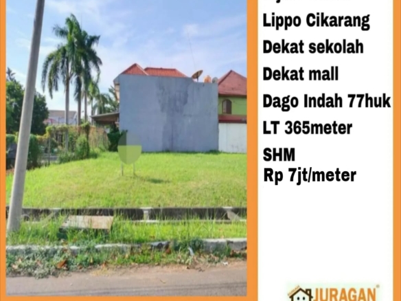 DIJUAL TANAH LIPPO CIKARANG DAGO INDAH SATULISTING.com