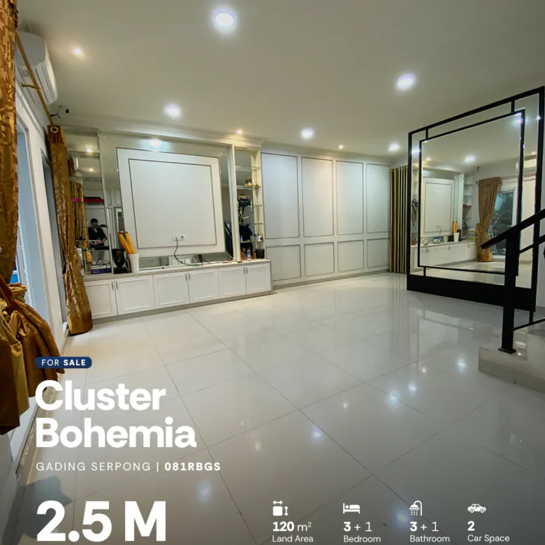 Rumah Murah Ukuran Luas Siap Huni di Cluster Bohemia Gading Serpong