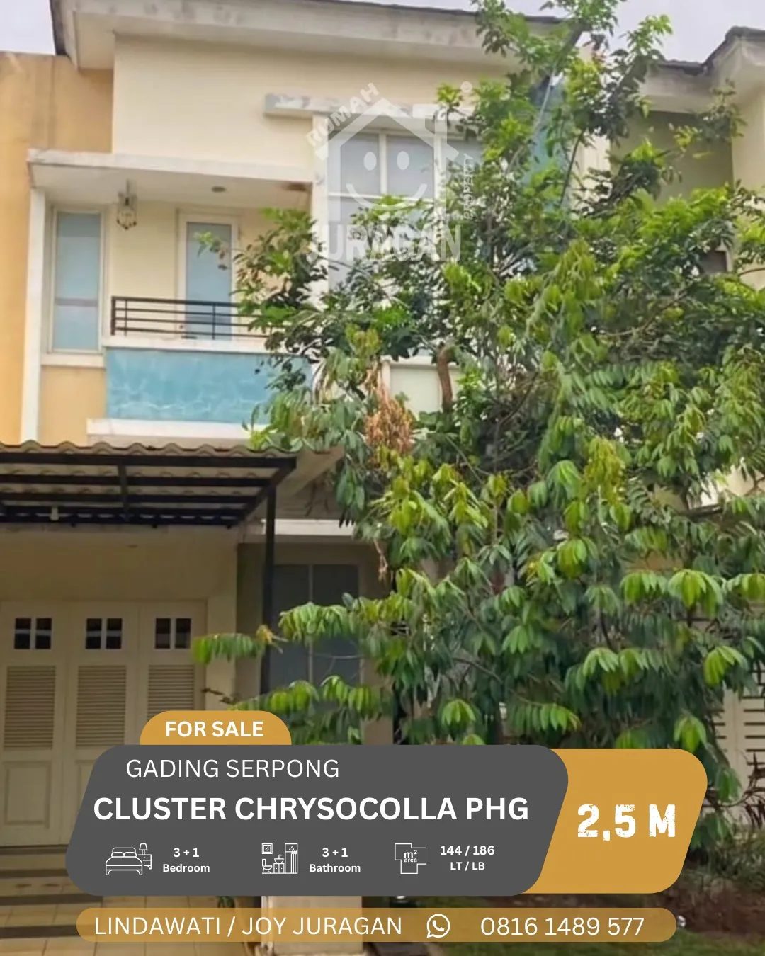 Rumah 3 kamar di Gading Serpong, Tangerang