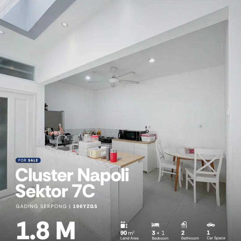 Rumah Sudah Renovasi di Cluster Napoli Sektor 7C Gading Serpong