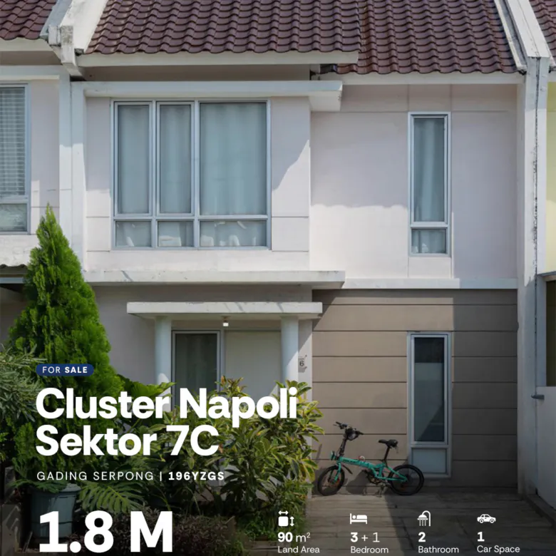 Rumah Sudah Renovasi di Cluster Napoli Sektor 7C Gading Serpong