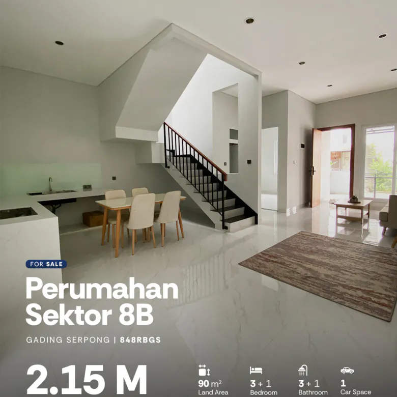Rumah Brand New 2 Lantai di Sektor 8B Strategis di Gading Serpong