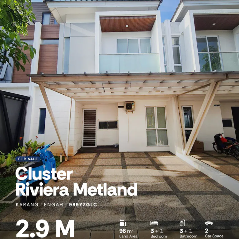 Termurah Rumah Cluster The Riviera Metland Cyber Puri Jakarta Tangeran