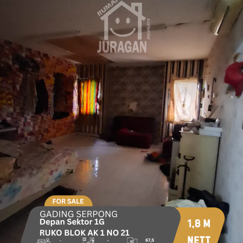 DIJUAL RUKODEPAN SEKTOR 1G GADING SERPONG