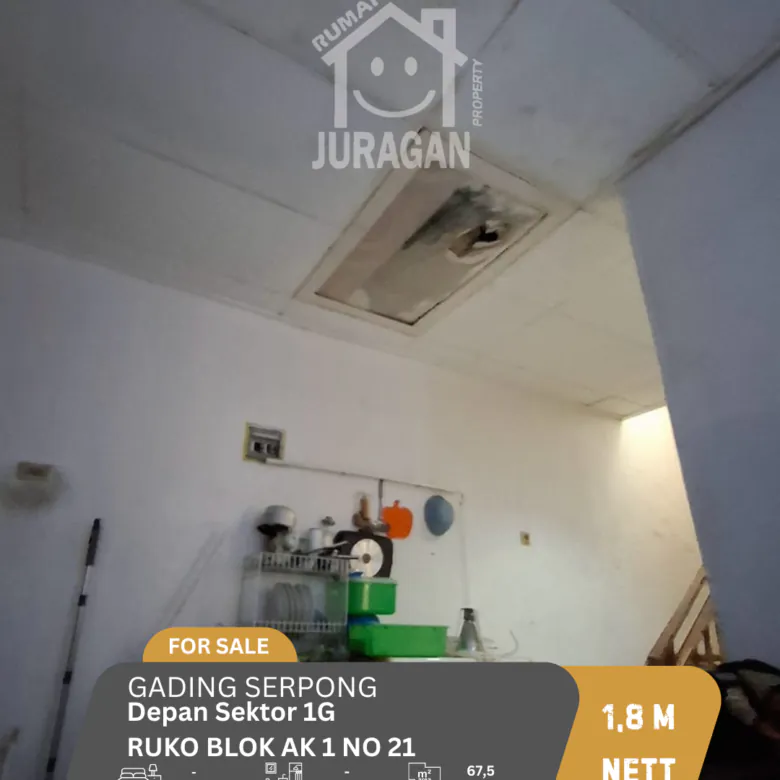 DIJUAL RUKODEPAN SEKTOR 1G GADING SERPONG