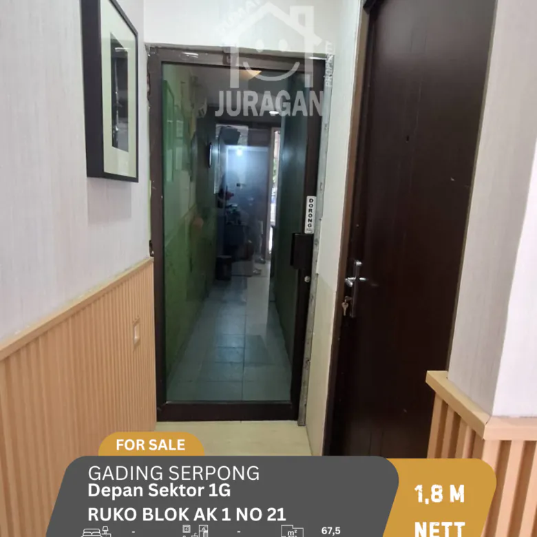 DIJUAL RUKODEPAN SEKTOR 1G GADING SERPONG