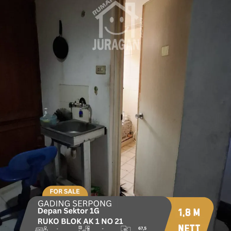 DIJUAL RUKODEPAN SEKTOR 1G GADING SERPONG