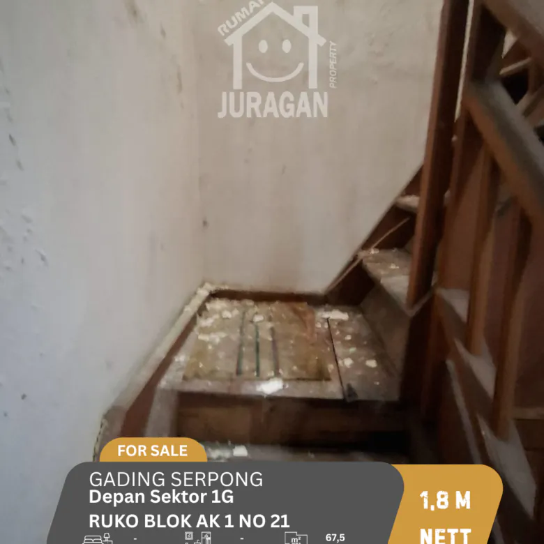 DIJUAL RUKODEPAN SEKTOR 1G GADING SERPONG