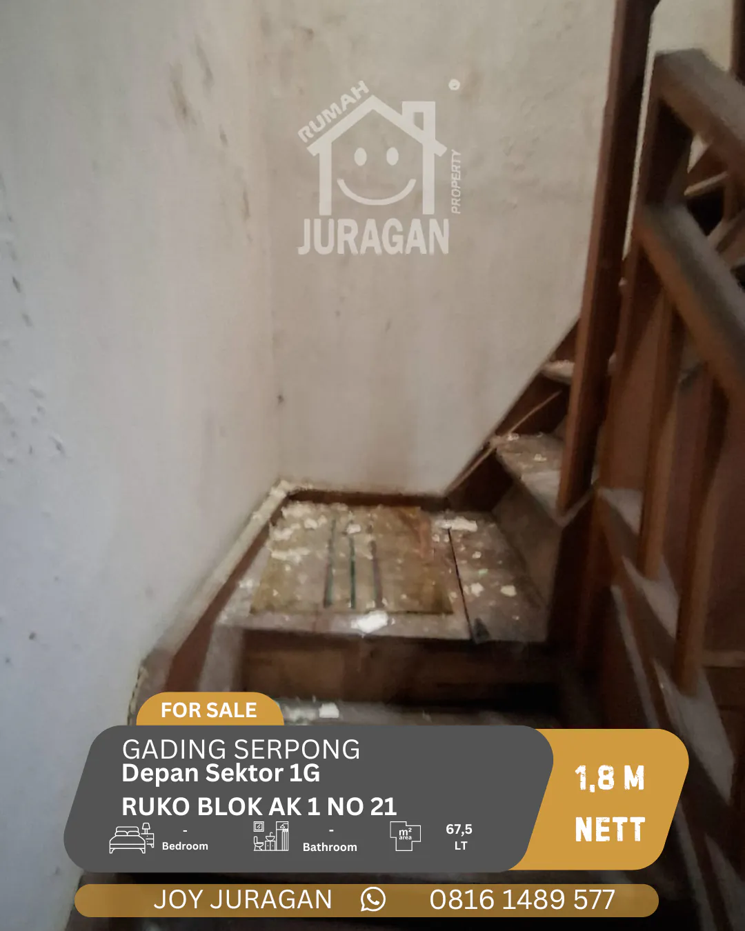 DIJUAL RUKODEPAN SEKTOR 1G GADING SERPONG