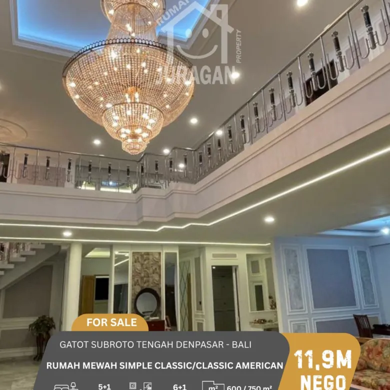 DIJUAL RUMAH MEWAH CLASSIC AMERICAN DENPASAR BALI