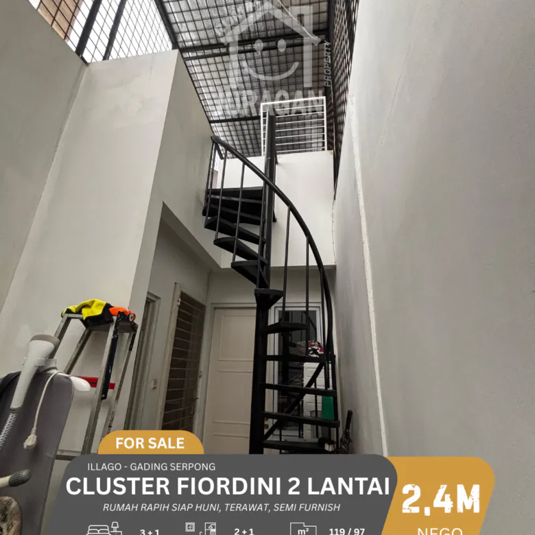 DIJUAL CLUSTER FIORDINI 2 LANTAI GADING SERPONG