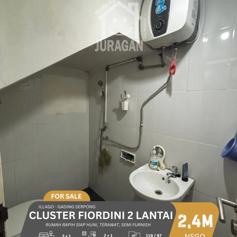 DIJUAL CLUSTER FIORDINI 2 LANTAI GADING SERPONG
