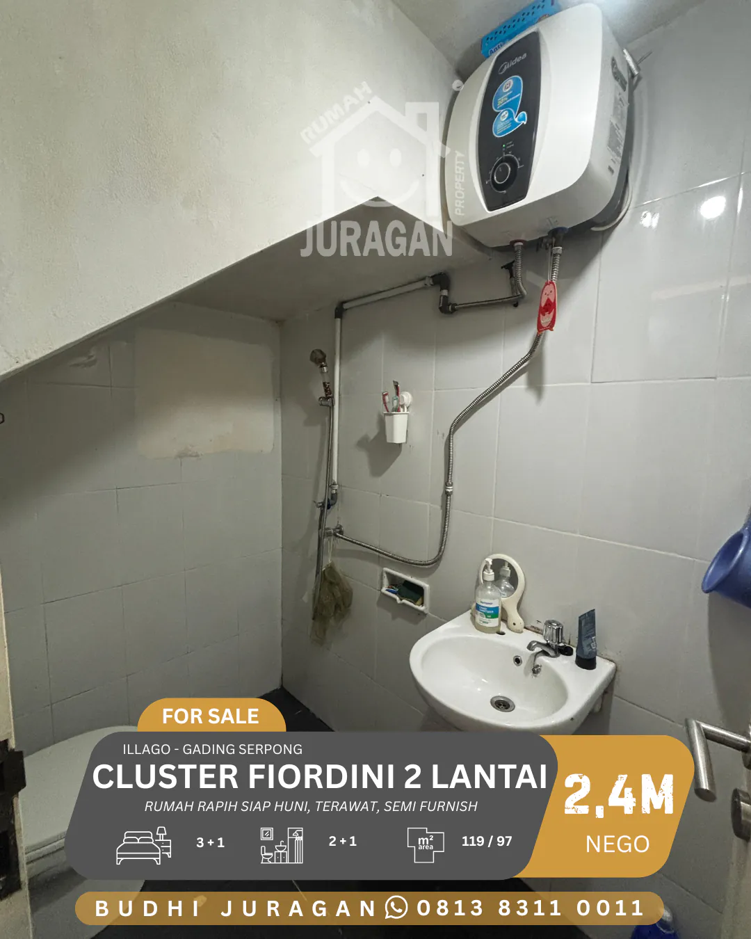 DIJUAL CLUSTER FIORDINI 2 LANTAI GADING SERPONG