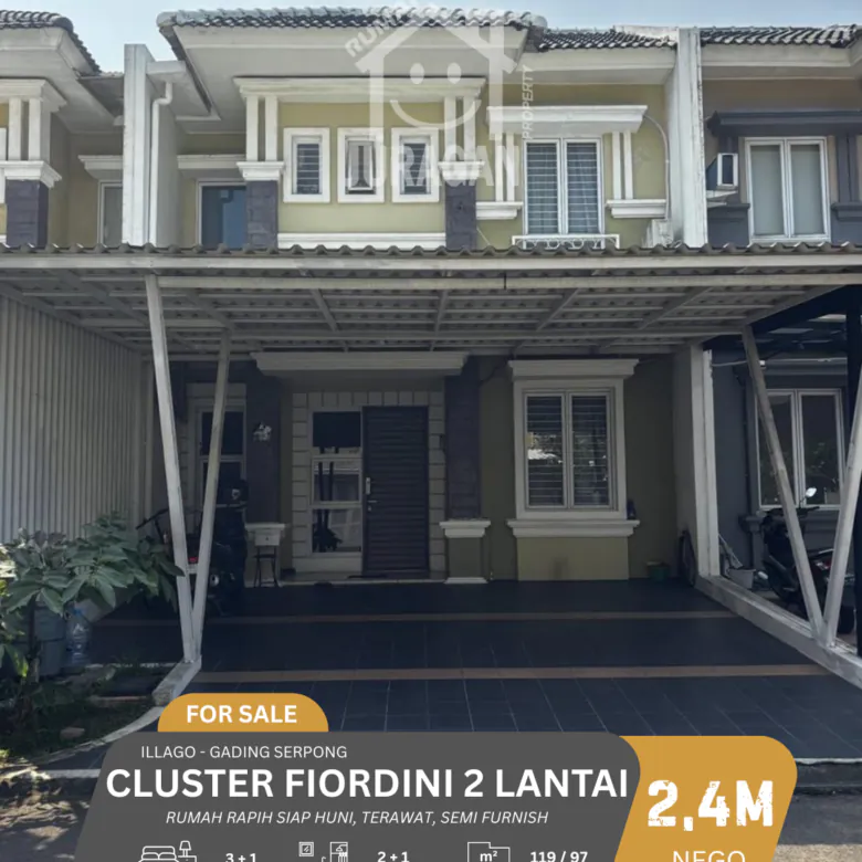DIJUAL CLUSTER FIORDINI 2 LANTAI GADING SERPONG