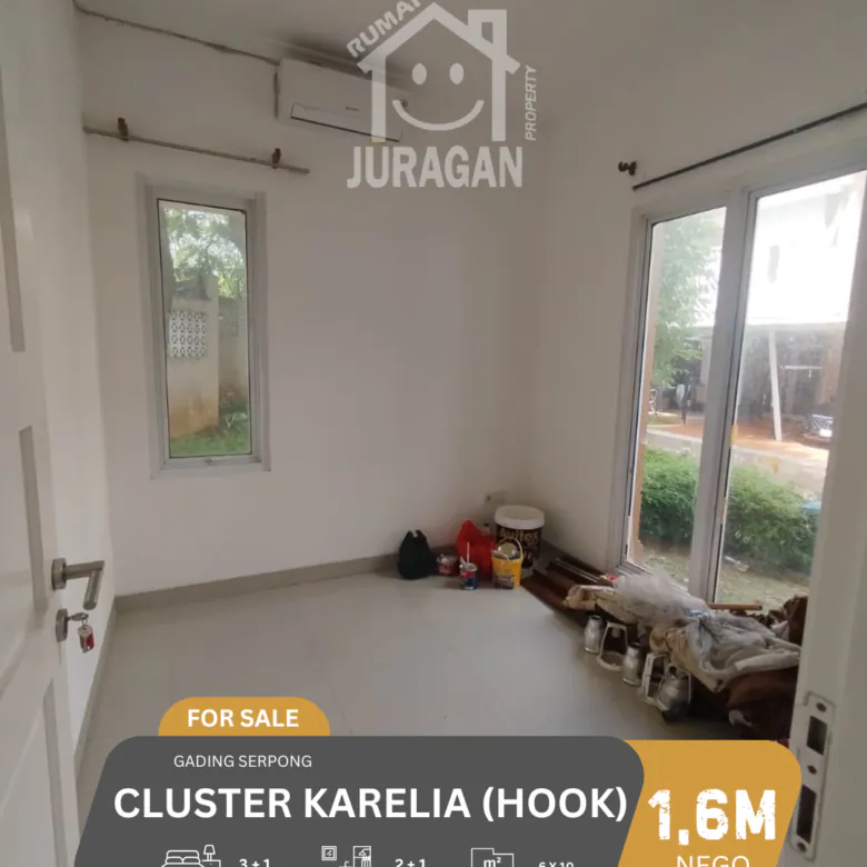 DIJUAL RUMAH CLUSTER KARELIA HOOK GADING SERPONG