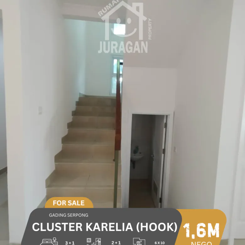 DIJUAL RUMAH CLUSTER KARELIA HOOK GADING SERPONG