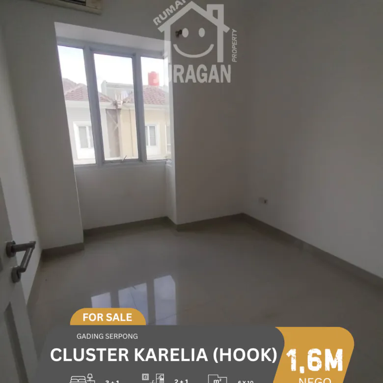 DIJUAL RUMAH CLUSTER KARELIA HOOK GADING SERPONG