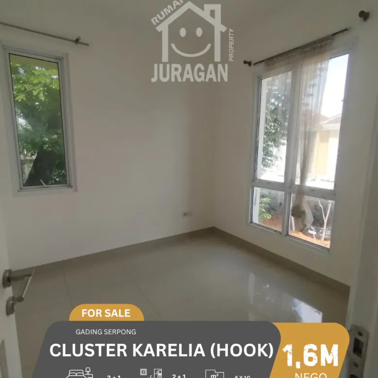 DIJUAL RUMAH CLUSTER KARELIA HOOK GADING SERPONG