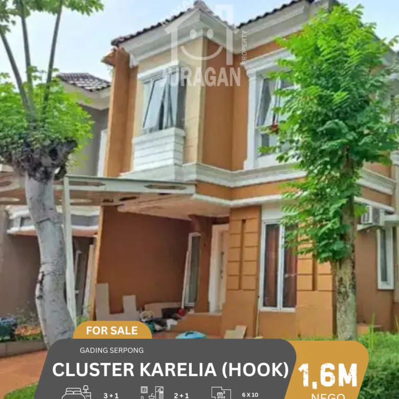 DIJUAL RUMAH CLUSTER KARELIA HOOK GADING SERPONG