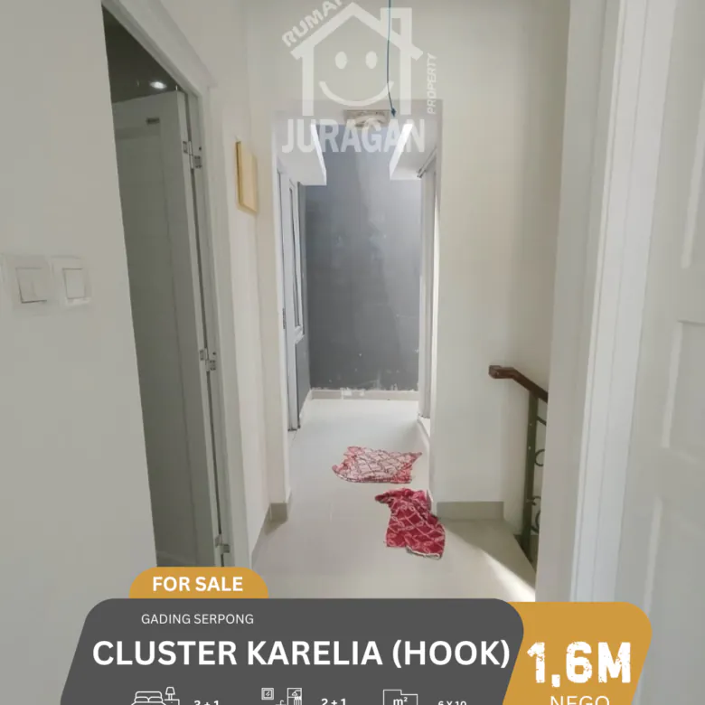 DIJUAL RUMAH CLUSTER KARELIA HOOK GADING SERPONG