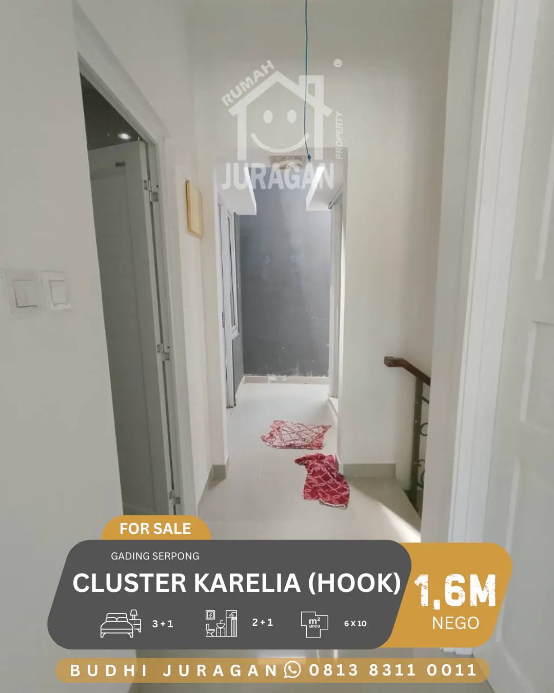 DIJUAL RUMAH CLUSTER KARELIA HOOK GADING SERPONG