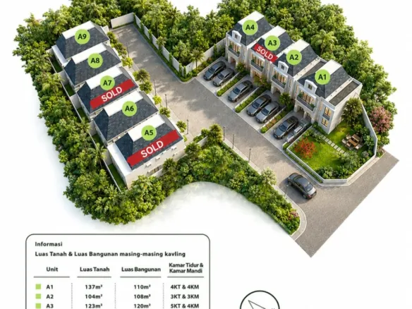 Rumah American Classic baru 2 lantai di Taman Bougenville Estate